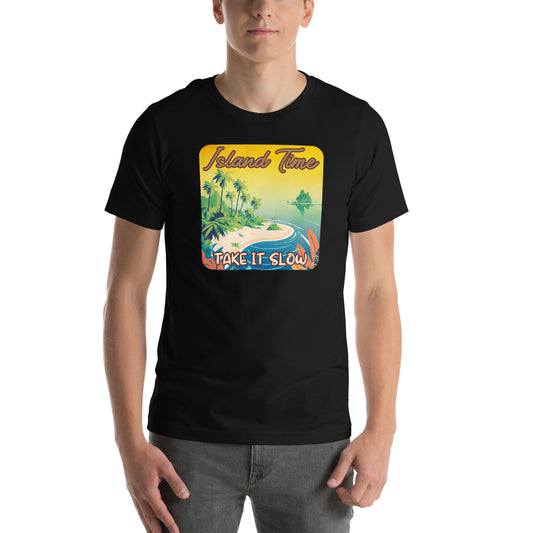 Island Time: Take It Slow Unisex Cotton T-Shirt