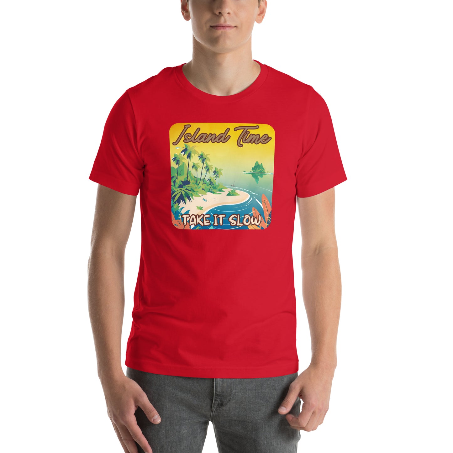 Island Time: Take It Slow Unisex Cotton T-Shirt